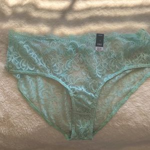 Torrid Light Green Lace Cage Back Hipster Panty in Plus Size 1